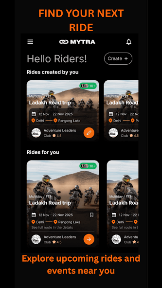 Mytra app — mobile mockup